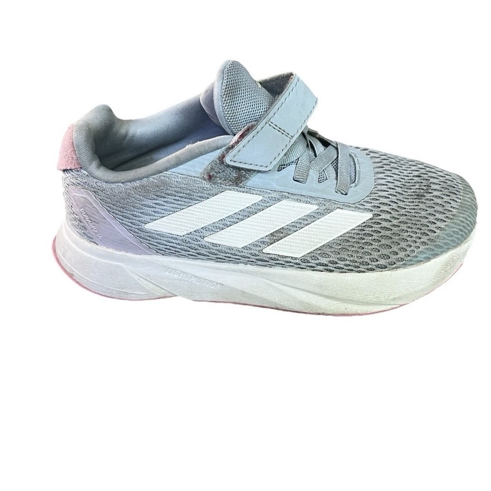 Adidas Duramo SL Kids Size 13K Blue White Pink Running Sneakers Hook Loop Shoes